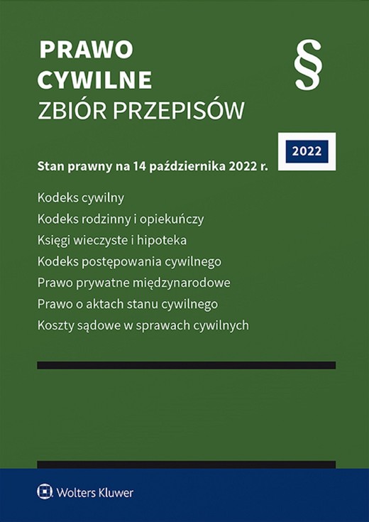 okładka Prawo cywilne. Zbiór przepisów (pdf)  Stan prawny: 14 października 2022 r. Wydanie: 60 ebook | pdf | Opracowanie redakcyjne