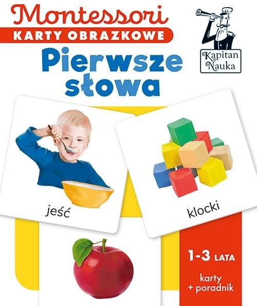okładka Montessori. Karty obrazkowe Pierwsze słowa (1-3 lata). Kapitan Nauka książka | Katarzyna Dołhun