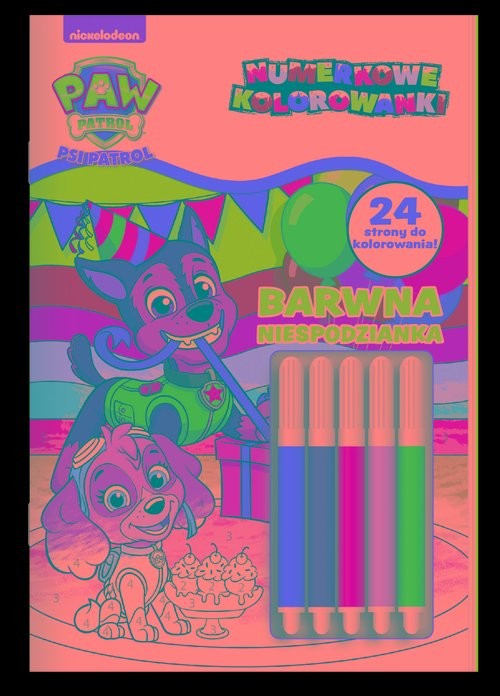 okładka Psi Patrol Numerkowe kolorowanki 5 Barwna niespodzianka książka