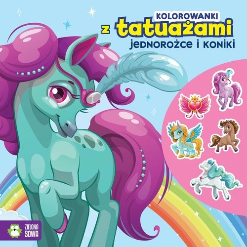 okładka Kolorowanki z tatuażami Jednorożce i koniki książka