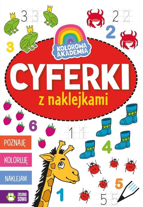 okładka Kolorowa Akademia Cyferki z naklejkami książka