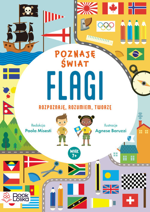 okładka Flagi Poznaję świat z naklejkami książka | Misesti Paola