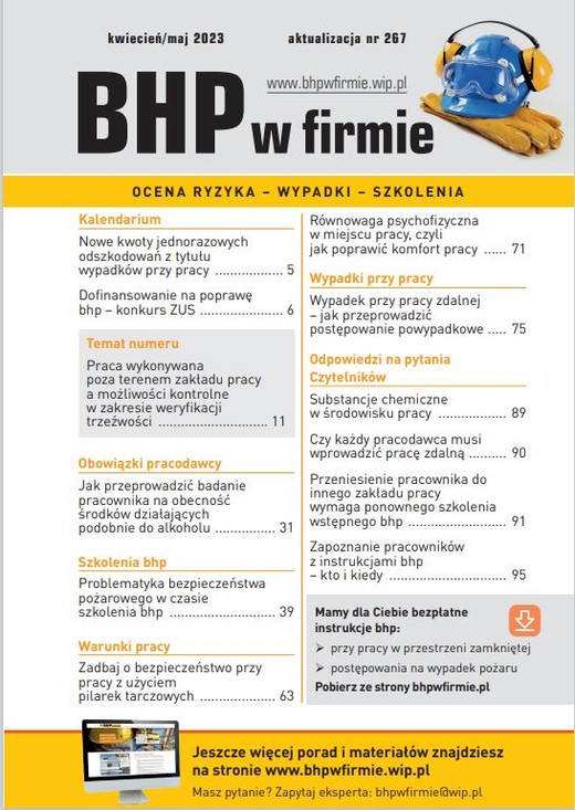 okładka „BHP w firmie” kwiecień/maj 2023 ebook | epub, mobi, pdf | Praca Zbiorowa