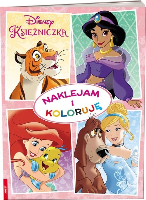 okładka Disney Księżniczka Naklejam i koloruję książka