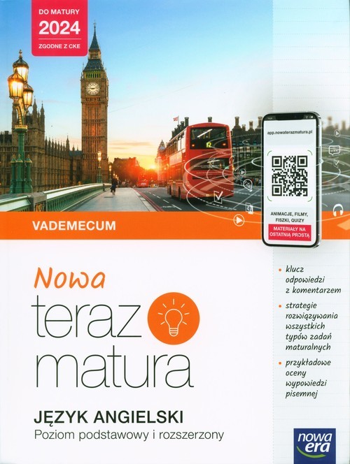okładka Nowa Teraz Matura Język angielski Vademecum Poziom podstawowy i rozszerzony Do matury 2024 Liceum technikum książka