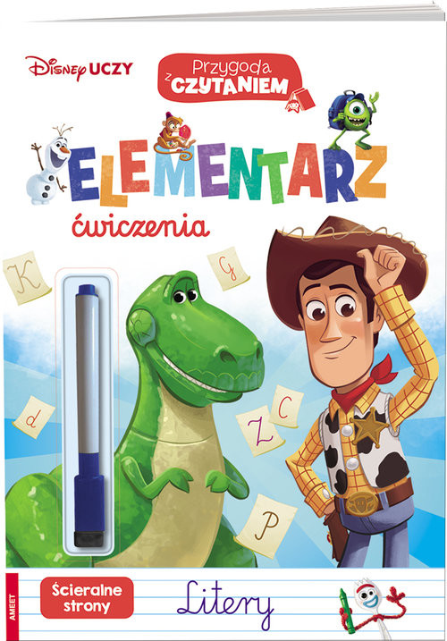 okładka Disney Uczy Przygoda z czytaniem Elementarz Ćwiczenia książka