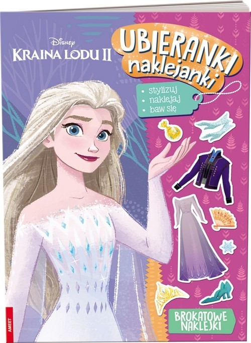 okładka Kraina Lodu Ubieranki i naklejanki książka