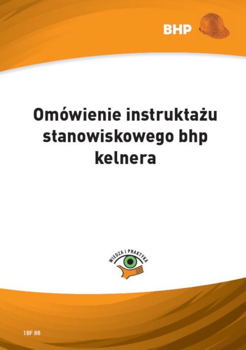 okładka Omówienie instruktażu stanowiskowego bhp kelnera ebook | pdf | Waldemar Klucha