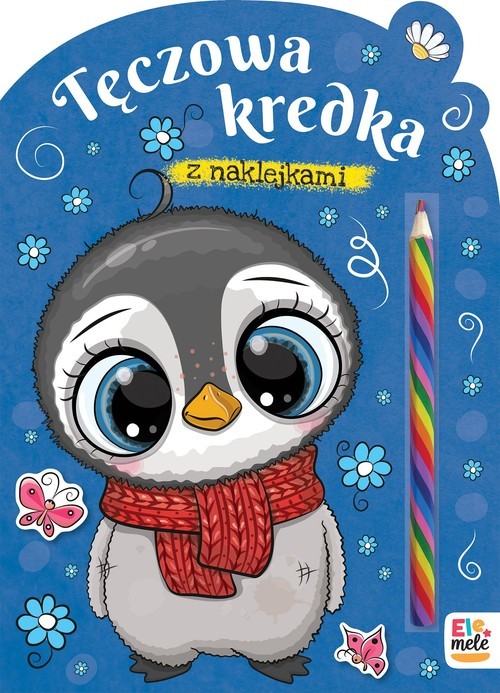 okładka Tęczowa kredka z naklejkami Pingwin książka