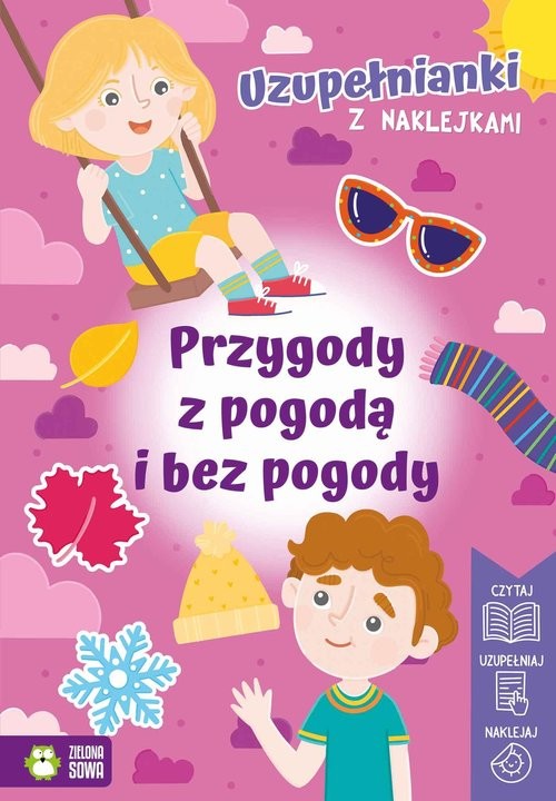 okładka Uzupełnianki z naklejkami Przygody z pogodą i bez pogody książka