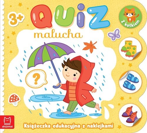 okładka Quiz malucha. Książeczka edukacyjna z naklejkami z kotkiem 3+ książka | Łanocha Katarzyna