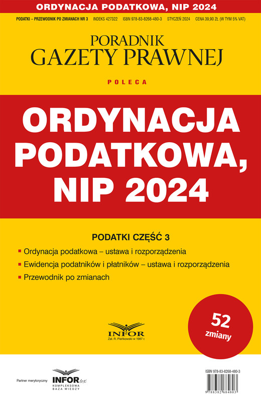okładka Ordynacja podatkowa, NIP 2024 ebook | pdf | Praca Zbiorowa