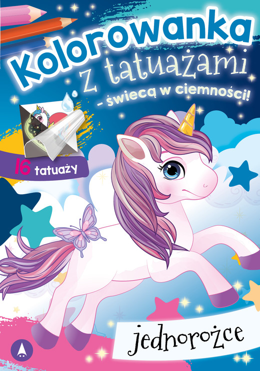 okładka Jednorożce. Kolorowanka z tatuażami – świecą w ciemności! książka