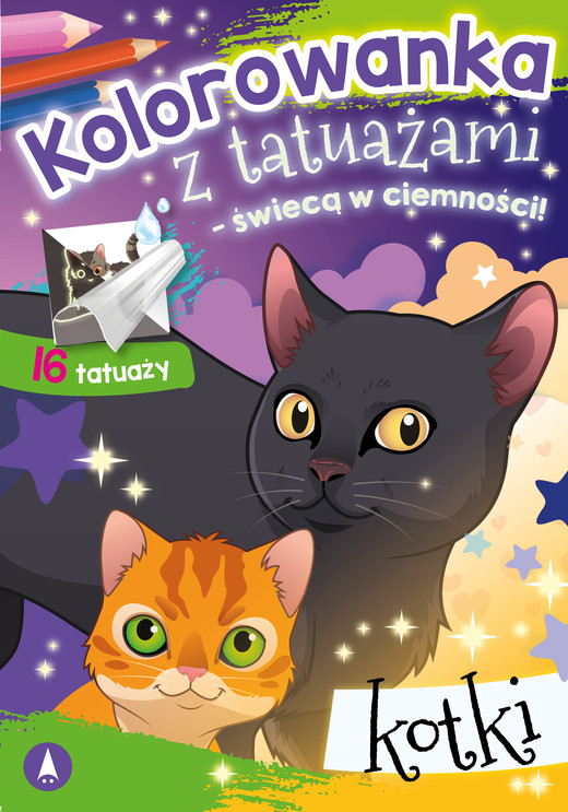 okładka Kotki. Kolorowanka z tatuażami – świecą w ciemności! książka