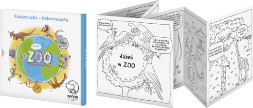 okładka Książeczka kolorowanka dzień z zoo książka | Opracowanie zbiorowe