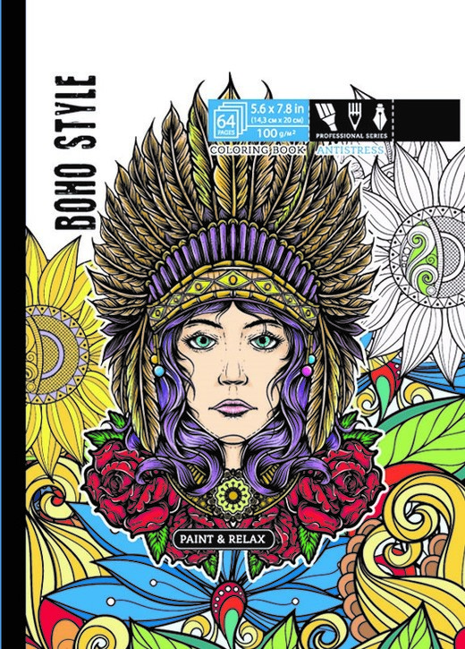 okładka Kolorowanka antystresowa 143x200 32 kartki TW Boho style książka