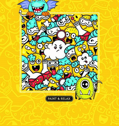 okładka Kolorowanka antystresowa 126x200 20 kartek TW Monsters książka