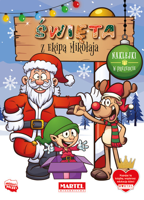 okładka Święta z ekipą Mikołaja z naklejkami książka | Opracowanie zbiorowe