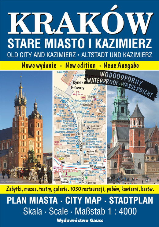 okładka Kraków. Stare Miasto i Kazimierz. Plan miasta foliowany 1:4000 wyd. 2023 książka | Opracowanie zbiorowe