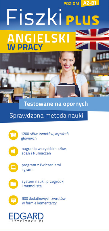 okładka Angielski w pracy. Fiszki PLUS. Poziom A1-B1 książka