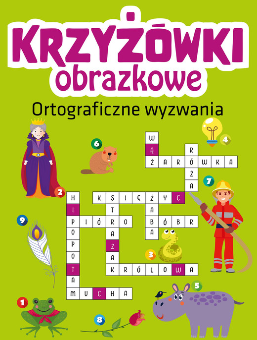 okładka Ortograficzne wyzwania. Krzyżówki obrazkowe książka | Opracowanie zbiorowe