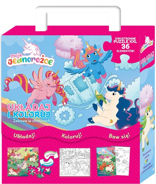 okładka Moje Jednorożce. Układaj i koloruj książka | Opracowanie zbiorowe