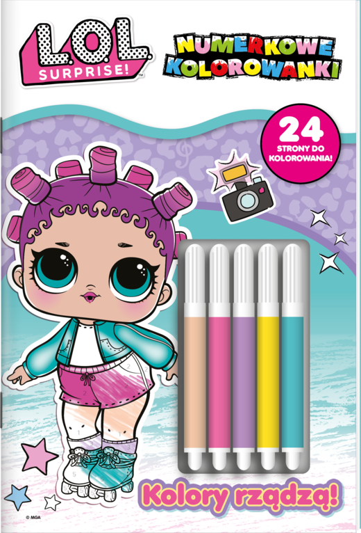 okładka Kolory rządzą!. L.O.L. Surprise! OMG. Numerkowe kolorowanki książka