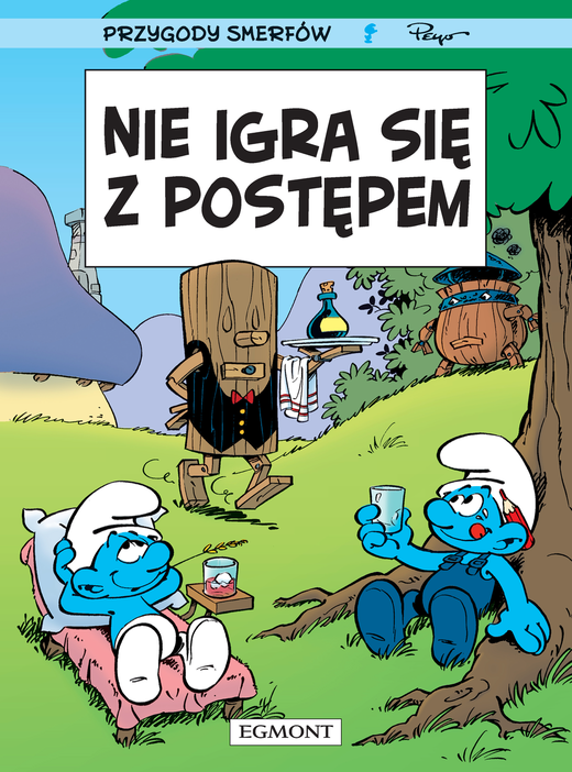 okładka Nie igra się z postępem. Smerfy Komiks książka | Peyo