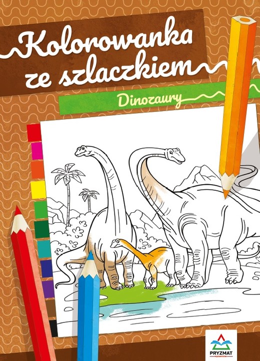 okładka Dinozaury. Kolorowanka ze szlaczkiem książka