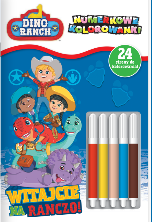 okładka Witajcie na ranczo!. Dino Ranch. Numerkowe kolorowanki książka | Opracowanie zbiorowe