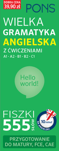 okładka Fiszki 555 Wielka gramatyka Angielska PONS Poziom A1/B2 książka | Opracowanie zbiorowe