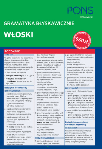okładka Błyskawicznie gramatyka włoska PONS książka | Opracowanie zbiorowe