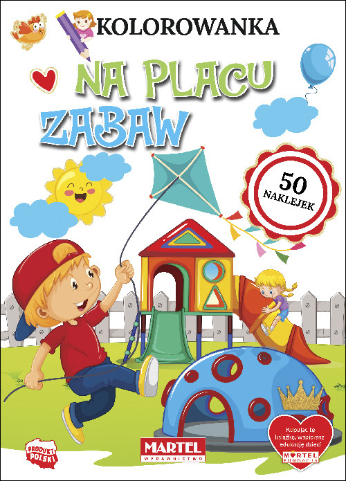 okładka Na placu zabaw. Kolorowanka z naklejkami książka