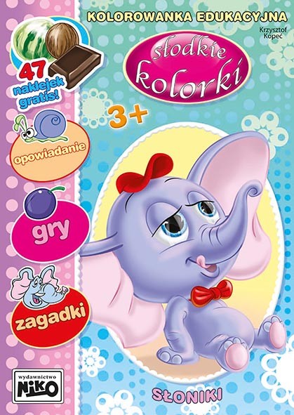 okładka Słoniki. Słodkie kolorki książka | Kopeć Krzysztof