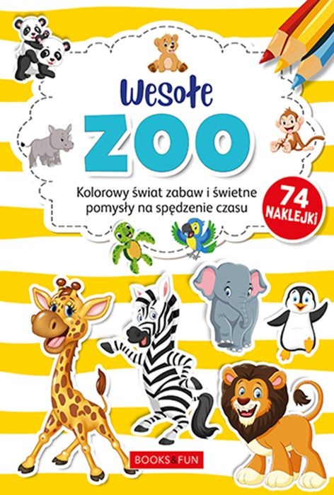 okładka Wesołe zoo plus naklejki z brokatem książka | Opracowanie zbiorowe