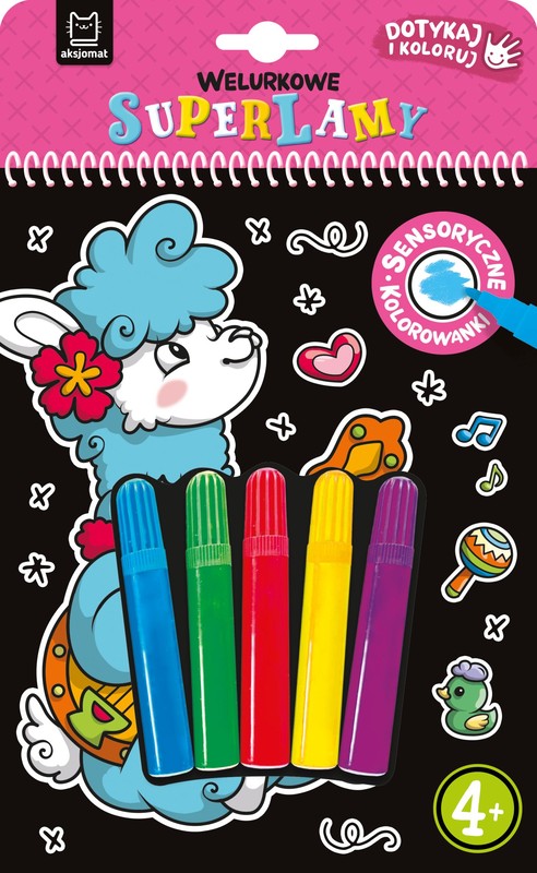 okładka Welurkowe superlamy. Dotykaj i koloruj książka