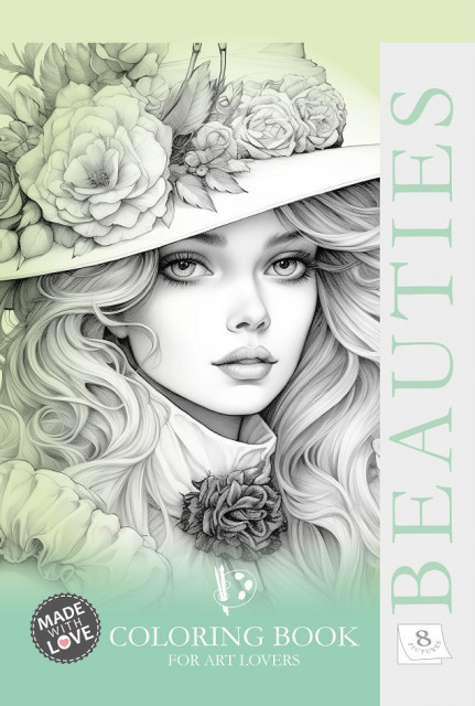 okładka Kolorowanka kreatywna A4 Beauties zielona książka