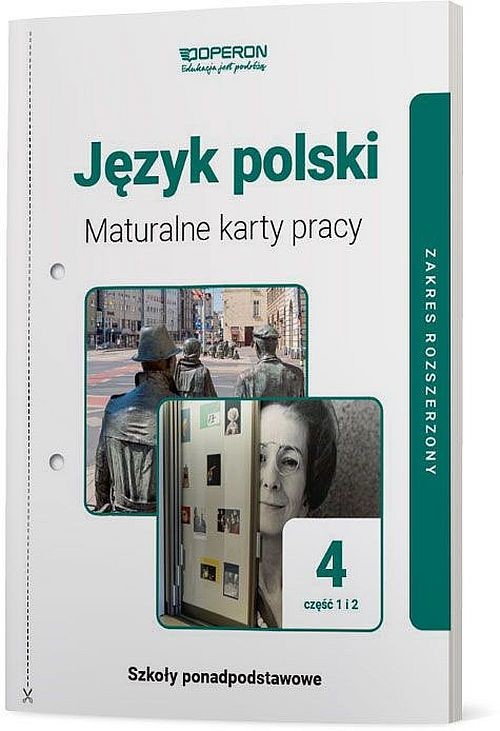 okładka Język polski 4 Maturalne karty pracy Część 1 i 2 Zakres rozszerzony Szkoła ponadpodstawowa książka
