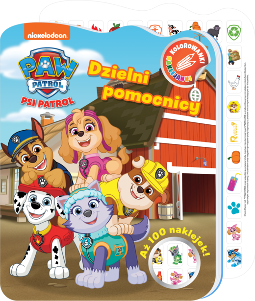 okładka Dzielni pomocnicy, Psi Patrol. Kolorowanki naklejanki książka
