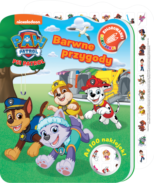 okładka Barwne przygody. Psi Patrol. Kolorowanki - naklejanki książka
