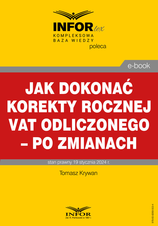 okładka Jak dokonać korekty rocznej odliczonego VAT – po zmianach ebook | pdf | Tomasz Krywan