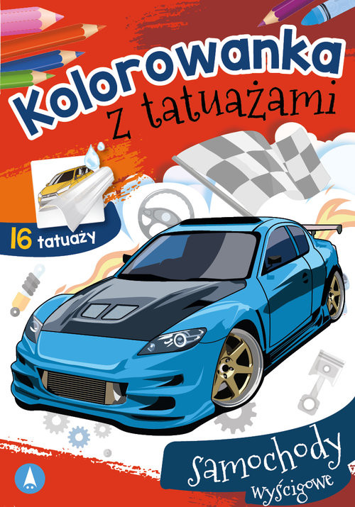 okładka Kolorowanka z tatuażami Samochody wyścigowe książka