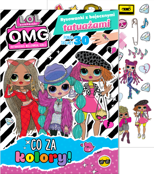 okładka Co za kolory! L.O.L. Surprise! Rysowanki z bajecznymi tatuażami książka