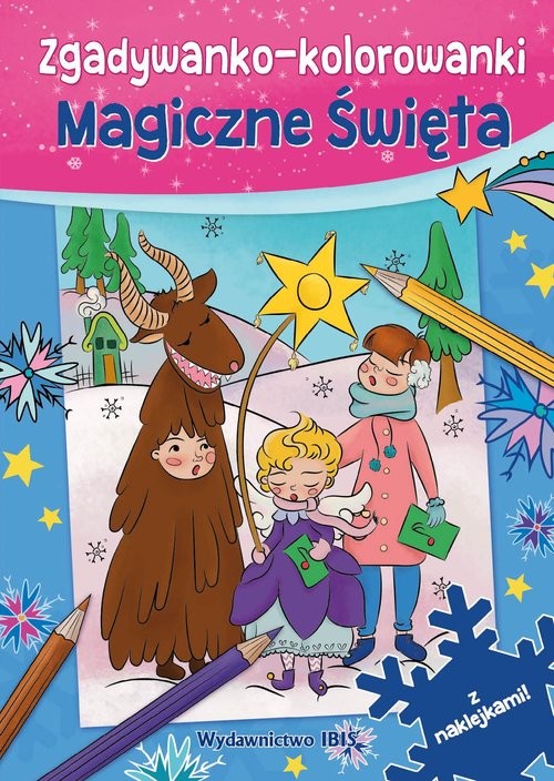 okładka Zgadywanko-kolorowanki Magiczne święta + naklejki książka