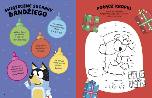 okładka Hura, idą święta! Bluey. Zabawy i zadania z naklejkami książka