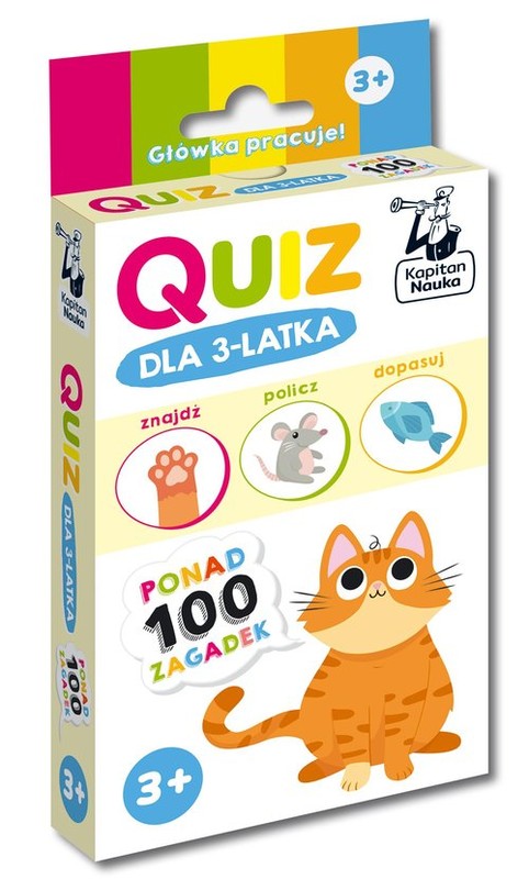okładka Quiz dla 3-latka Kapitan Nauka książka | Zuzanna Osuchowska