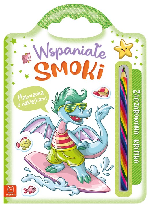 okładka Wspaniałe smoki. Malowanka z naklejkami. Zaczarowana kredka książka