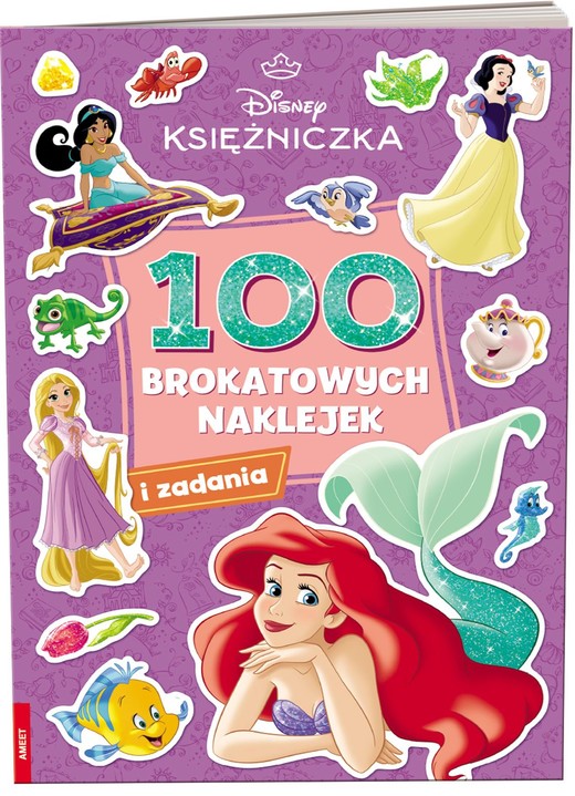 okładka Disney Księżniczka 100 brokatowych naklejek NB-9108 książka