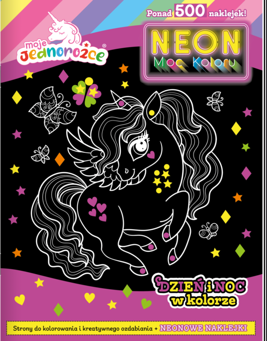 okładka Dzień i noc w kolorze. Moje jednorożce. Neon. Moc koloru książka