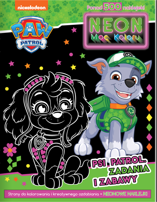 okładka Zadania i zabawy. Psi Patrol. Neon. Moc koloru książka
